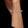 Classic Round Cut Tennis Bracelet for Women in Rhodium-Plated 925 Sterling Silver