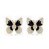 Dancing Butterfly Stud Earrings - 18K Gold Plated Sterling Silver