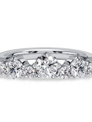 Round Cut Half Eternity Band Ring for Women in 925 Sterling Silver