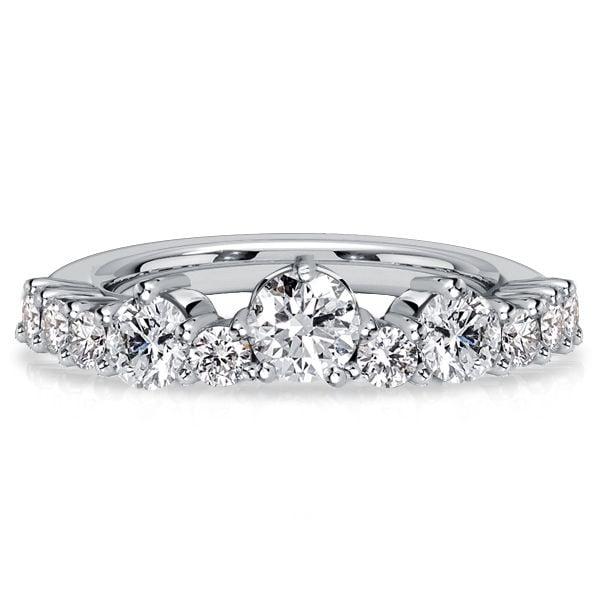 Round Cut Half Eternity Band Ring for Women in 925 Sterling Silver