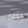 Round Cut Half Eternity Band Ring for Women in 925 Sterling Silver