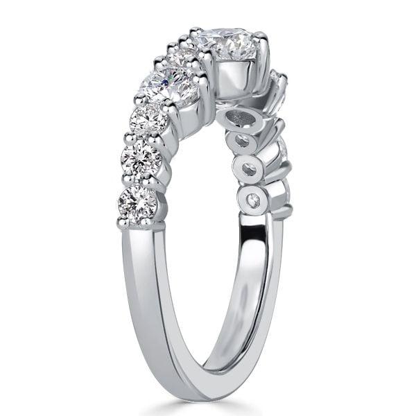 Round Cut Half Eternity Band Ring for Women in 925 Sterling Silver