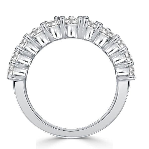 Round Cut Half Eternity Band Ring for Women in 925 Sterling Silver