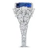 Radiant & Pear Cut Blue Sapphire Engagement Ring - 925 Sterling Silver