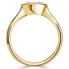 Bezel Set Oval Cut Cubic Zirconia Engagement Ring - 18K Gold Plated Sterling Silver Travel Wedding Band