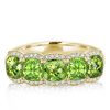 18K Gold Plated Sterling Silver Cushion Cut Peridot Wedding Band (5.00 CTW)