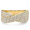Pave Crossover Criss-Cross Ring - 925 Sterling Silver Wedding Band (0.99 CT. TW.)