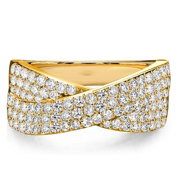 Pave Crossover Criss-Cross Ring - 925 Sterling Silver Wedding Band (0.99 CT. TW.)