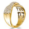 Pave Crossover Criss-Cross Ring - 925 Sterling Silver Wedding Band (0.99 CT. TW.)
