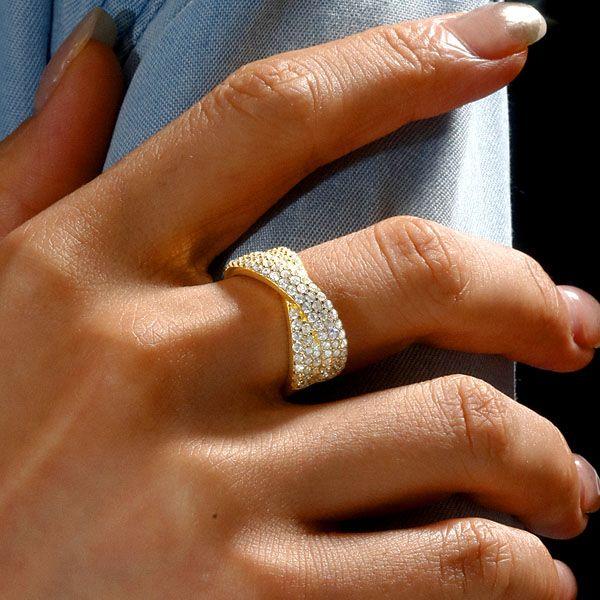 Pave Crossover Criss-Cross Ring - 925 Sterling Silver Wedding Band (0.99 CT. TW.)