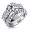 Sterling Silver Wedding Band for Princess Cut Engagement Rings