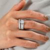 Sterling Silver Wedding Band for Princess Cut Engagement Rings