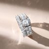 Sterling Silver Wedding Band for Princess Cut Engagement Rings
