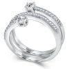 Sterling Silver Half Eternity Band with Spiral Design and Round Cut Stones (2.23 CTW)