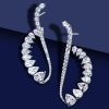 Luxury Pear Cut Cuff Earrings in 925 Sterling Silver with 8.35 CT. TW.
