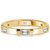 Golden Emerald Cut Eternity Band - 18K Gold Plated Stackable Ring (0.60 CT. TW.)