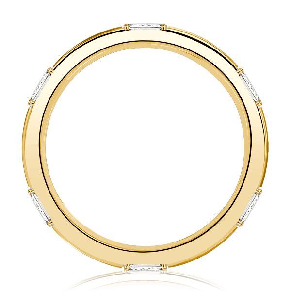 Golden Emerald Cut Eternity Band - 18K Gold Plated Stackable Ring (0.60 CT. TW.)