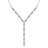 Marquise Cut Lariat Necklace Pendant in 925 Sterling Silver for Women