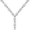 Marquise Cut Lariat Necklace Pendant in 925 Sterling Silver for Women