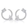 Pear & Emerald Cut Sterling Silver Open Hoop Earrings (3.80 CTW)