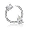 Pear & Emerald Cut Sterling Silver Open Hoop Earrings (3.80 CTW)