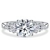 Sterling Silver Round & Pear Cut Three Stone Engagement Ring - 3.00 CT. TW.