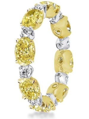 Oval & Round CZ Eternity Band Ring - Sterling Silver - Italo Jewelry