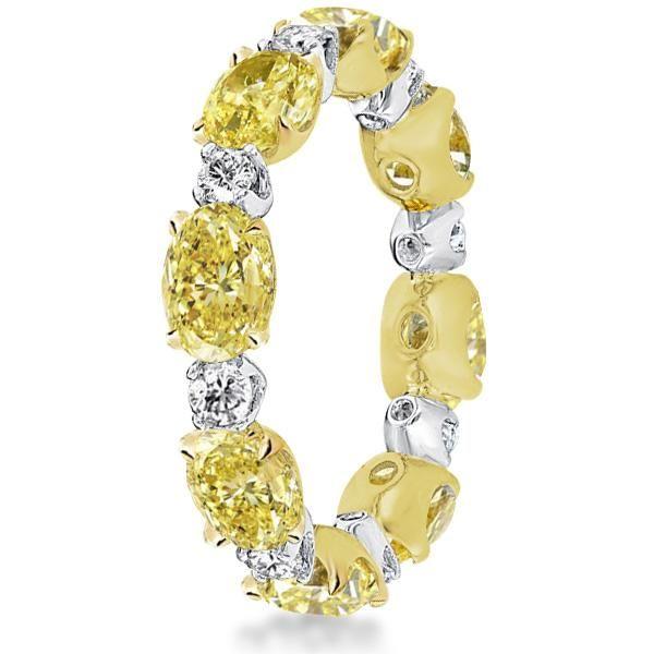 Oval & Round CZ Eternity Band Ring - Sterling Silver - Italo Jewelry