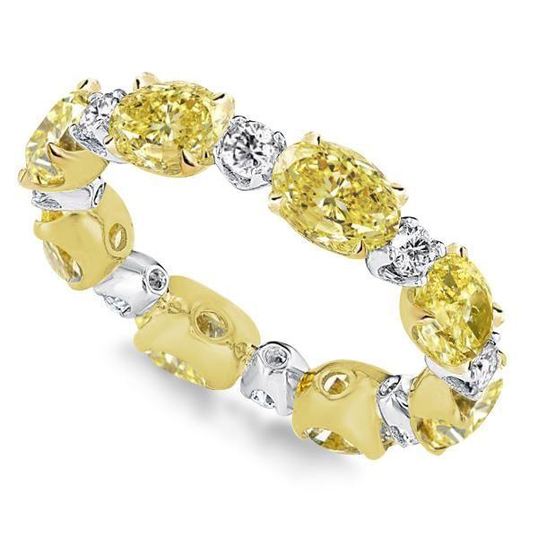 Oval & Round CZ Eternity Band Ring - Sterling Silver - Italo Jewelry
