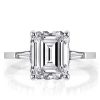 Classic Solitaire Created White Sapphire 3-Piece Wedding Ring Set in Rhodium-Plated Sterling Silver
