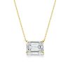Emerald Cut Necklace & Stud Earrings Set - 18K Gold Plated Sterling Silver