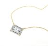 Emerald Cut Necklace & Stud Earrings Set - 18K Gold Plated Sterling Silver