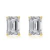Emerald Cut Necklace & Stud Earrings Set - 18K Gold Plated Sterling Silver