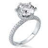 3.00 CT. Center Stone Hidden Halo Ring in Rhodium Plated 925 Sterling Silver