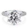 3.00 CT. Center Stone Hidden Halo Ring in Rhodium Plated 925 Sterling Silver