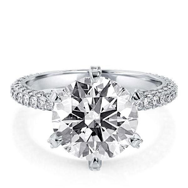 3.00 CT. Center Stone Hidden Halo Ring in Rhodium Plated 925 Sterling Silver