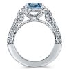 Halo Emerald Cut Blue Topaz Bridal Ring Set - 925 Sterling Silver, 9.06 CT TW