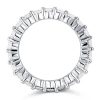 Halo Emerald Cut Blue Topaz Bridal Ring Set - 925 Sterling Silver, 9.06 CT TW
