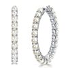 Sterling Silver Pearl Hoop Earrings - Lightweight & Elegant
