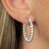 Sterling Silver Pearl Hoop Earrings - Lightweight & Elegant