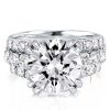 Sterling Silver Round Cut Double Prong Engagement Ring with 6.84 CT Center Stone
