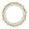 Emerald Cut Yellow Topaz Eternity Band - Sterling Silver Wedding Ring Promise Ring
