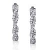 Sterling Silver Round Cut Twist Hoop Earrings