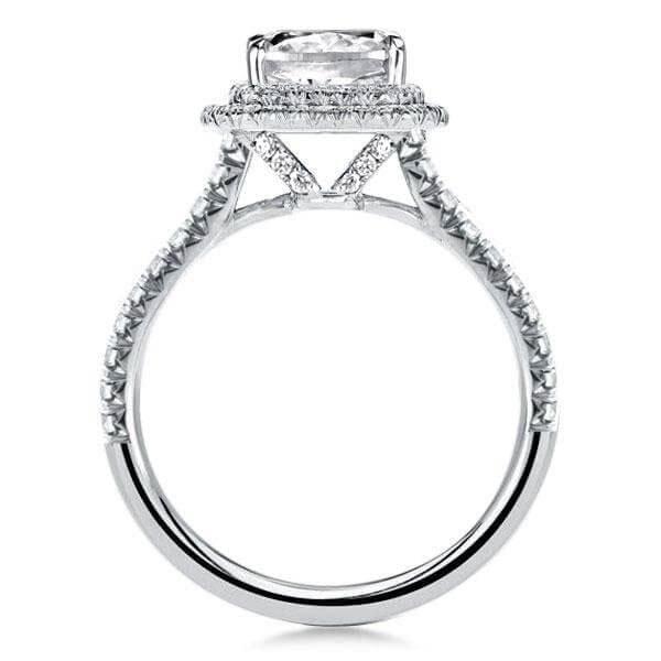 Princess Cut Double Halo Bridal Set in Sterling Silver with 2.00 CT Center Stone