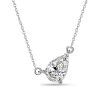 Pear Shaped Solitaire Pendant Necklace - Sterling Silver - Choice of Chain Length