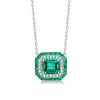 Sterling Silver Sapphire Pendant Necklace - 1.00 CT. TW. - Choice of Chain Length