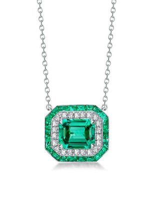 Sterling Silver Sapphire Pendant Necklace - 1.00 CT. TW. - Choice of Chain Length