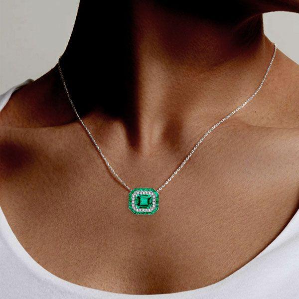 Sterling Silver Sapphire Pendant Necklace - 1.00 CT. TW. - Choice of Chain Length