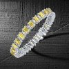 Emerald Cut Yellow Topaz & Sterling Silver Bracelet - Wedding Jewelry