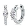 Marquise Cut Huggie Hoop Earrings - Sterling Silver, 1.20 CT. TW.